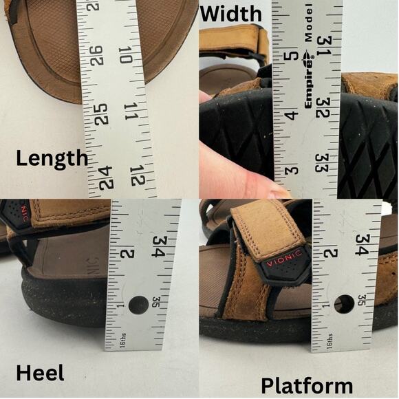 Vionic Neil Brown‎ Nubuck Leather Breathable Adjustable Platform Sandals Sz 7 main image 11